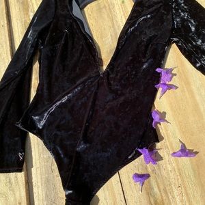 NWOT VS velvet cutout bodysuit